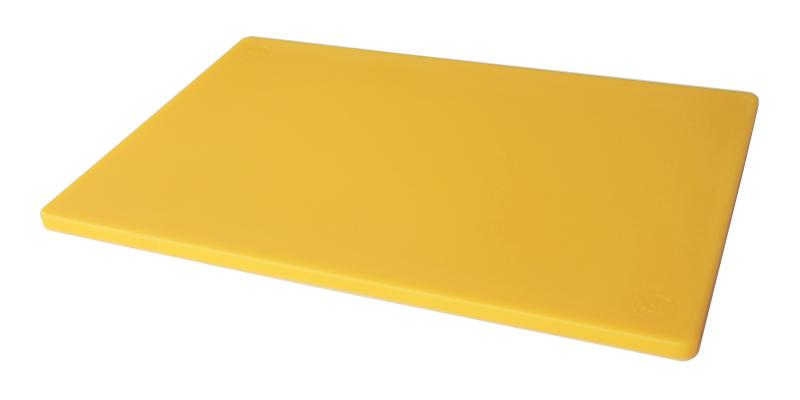 15� x 20� x 1/2� Polyethylene Pre-Cut Yellow Rigid Cutting Board